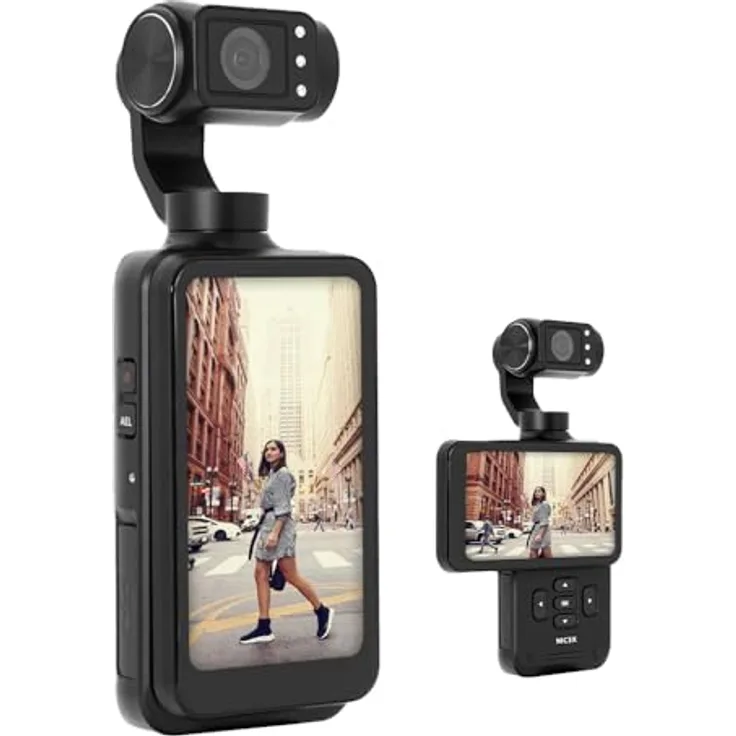 AgfaPhoto Realimove MC3X Mini-Kamera, 3 Achsen stabilisiert, Full-HD-Video, WiFi, Lithium-Akku, Schwarz