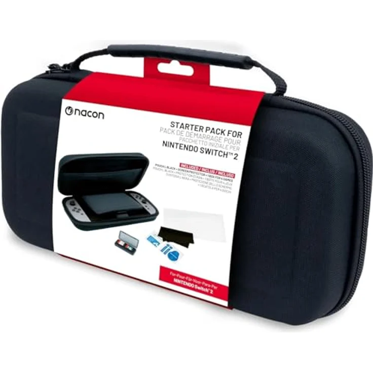 NACON SWITCH2POUCHBLACK, Reisekoffer für Nintendo Konsolen, Schwarz, aus EVA und Nylon, mit Reißverschluss, 115 mm – Bild 1