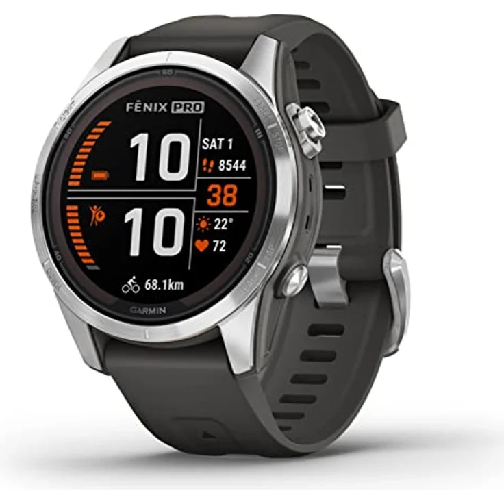 Garmin fēnix 7S Pro – GPS-Multisport-Smartwatch mit Farbdisplay und Touch-/Tastenbedienung, TOPO-Karten, über 60 vorinstallierte Sport-Apps, Garmin Music und Garmin Pay – Bild 1