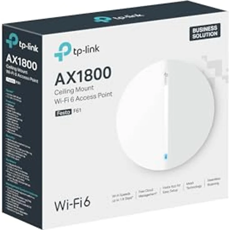 TP-Link Festa F61 Access Point AX1800 WiFi 6, Kostenlose Cloud-Verwaltung, 802.3af/at PoE, Festa Mesh, Bis zu 1,8 Gbps Geschwindigkeiten, Weiß – Bild 5