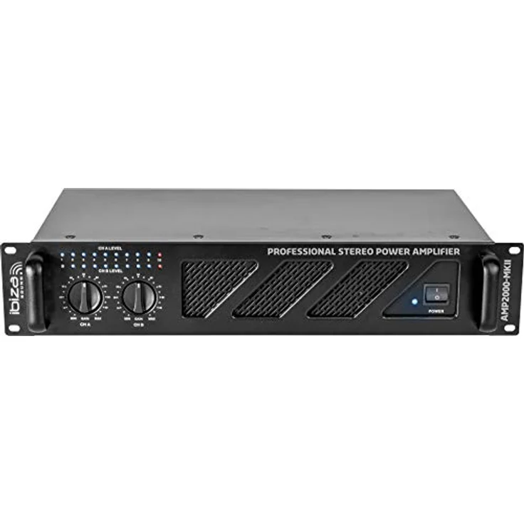 AMP2000-MKII - IBIZA - Professioneller 2x1500W PA-Verstärker mit XLR/Klinkeneingängen und Speakon-/Klemmenausgängen - 19"-Rack - Schwarz – Bild 1