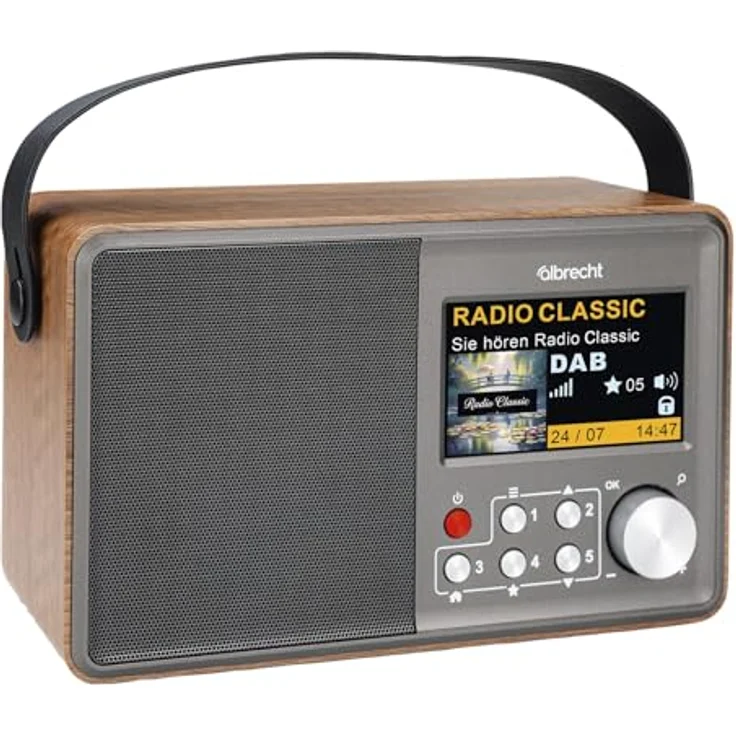 Albrecht DR 862 DAB+ Digitalradio mit UKW, Retro-Holz, 4,3 Zoll Farbdisplay, Akku- und Netzbetrieb, Komfortmodus, ASA Warnmeldungen – Bild 4