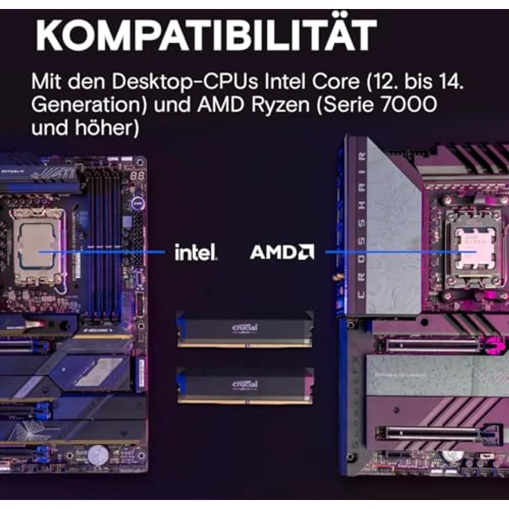 Crucial Pro DDR5 RAM 32GB Kit (2x16GB) 6000MHz CL36, Overclocking Edition, Intel XMP 3.0 / AMD Expo, PC Computer Arbeitsspeicher 32GB DDR5 - CP2K16G60C36U5B - Preisvergleich – Bild 4