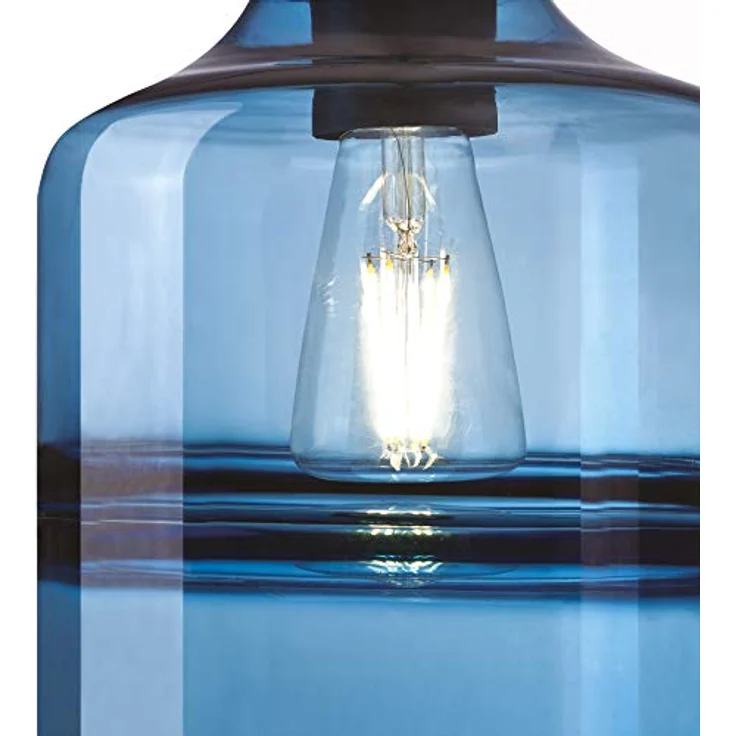 63666 Einflammige Pendelleuchte von Westinghouse Lighting für Innenbereiche, Ausführung in Mattschwarz mit Saphirglas – Bild 5