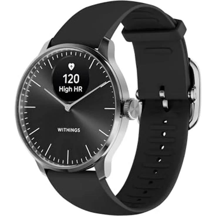 WITHINGS ScanWatch Light – Hybrid Smartwatch, 24/7 Herzüberwachung, Aktivitätstracking, Zyklusverfolgung, Schlafüberwachung, Connected GPS, 30 Tage Akkulaufzeit, Android & Apple kompatibel, Schwarz