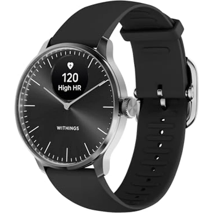 WITHINGS ScanWatch Light – Hybrid Smartwatch, 24/7 Herzüberwachung, Aktivitätstracking, Zyklusverfolgung, Schlafüberwachung, Connected GPS, 30 Tage Akkulaufzeit, Android & Apple kompatibel, Schwarz – Bild 1