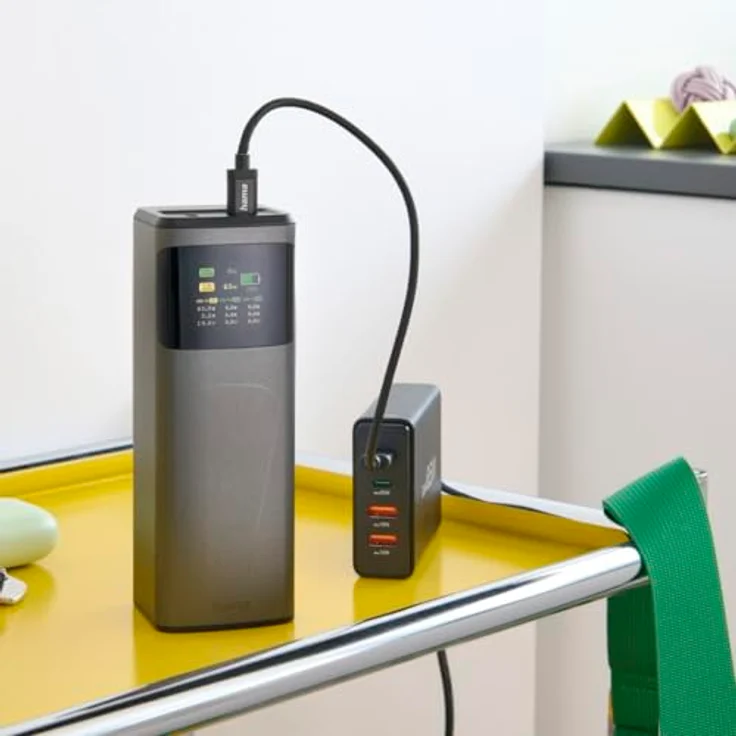 Hama High Power Powerbank, 24000 mAh, 200 W, mit Schnellladefunktion und TFT-Farbdisplay, Grau – Bild 11