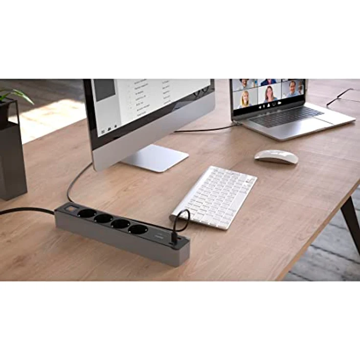 Hama Steckdosenleiste 4-fach USB-C/A 65W PD mit Schalter, 1,4 m, Schwarz/Grau – Bild 12