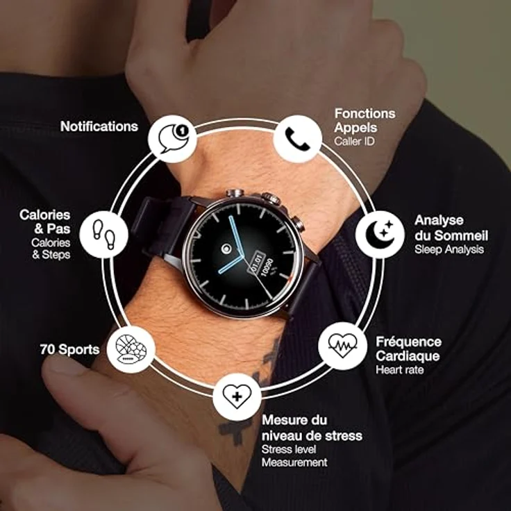 Bigben Connected, Multifunktionale Smartwatch IP68, 70 Sportmodi, Schlafüberwachung, Schwarz – Bild 3