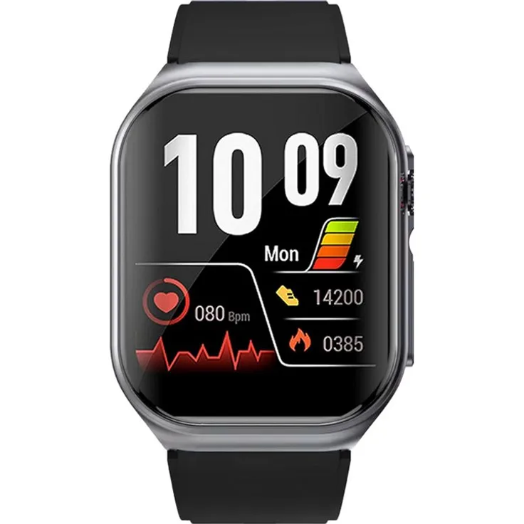 Knauermann Pro 3 Fan Edition (2025) Smartwatch, mit Wechselband aus weichem Silikon und Ladekabel, Gesundheitsfunktionen