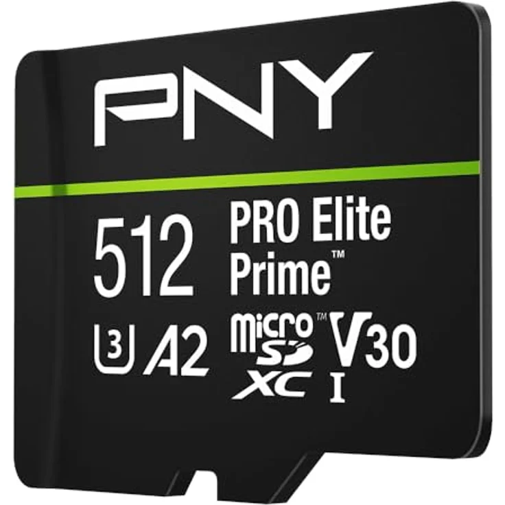 PNY microSDXC 512GB Pro Elite Prime, UHS-I, Class 10, U3, V30, A2, 200MB/s, 4K UHD + SD-Adapter – Bild 2