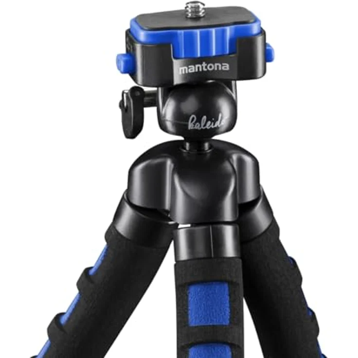 Mantona kaleido Flex leichtes Flex Stativ (mit hochwertigem 360° Kugelkopf, geeignet für Digital und Videokameras, Smartphones und Action Cams) ocean blue – Bild 2