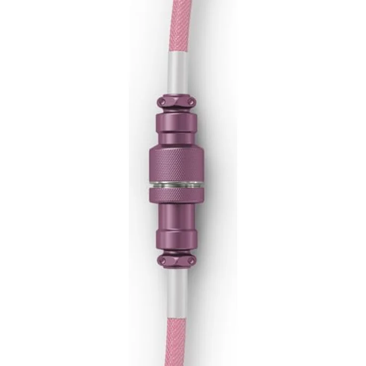 Glorious Gaming Premium Coiled Keyboard Cable - Vergoldetes USB-A auf USB-C, doppelt geflochtene Ummantelung, 5-poliger Aviator-Stecker - Pixel Pink – Bild 4