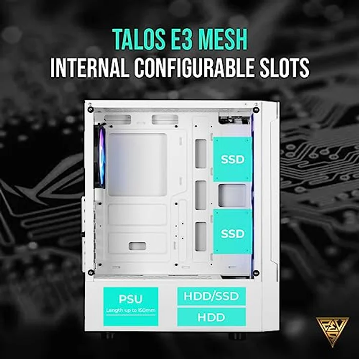 GAMDIAS Talos E3 MESH Gaming Miditower, PC-Gehäuse in Weiß – Bild 5