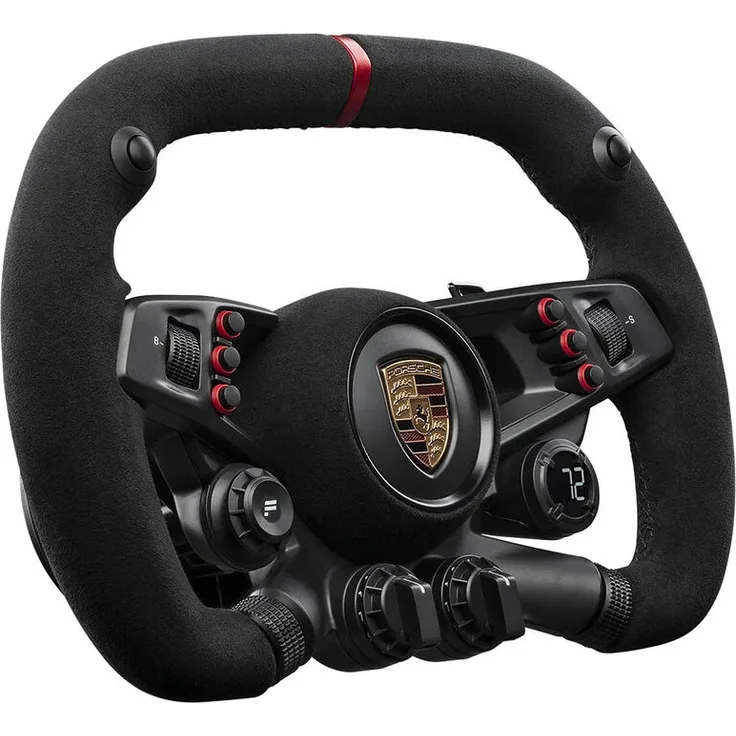 Fanatec CSL Elite Porsche Vision GT Lenkrad, 310 mm, Wildleder, OLED-Display, QR2-Quick-Release - schwarz