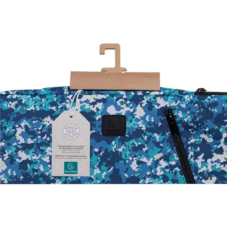 Exacompta Laptophülle Veggie, Kunstfaser blau bis 40,6 cm (16 Zoll), wasserabweisend, mit einziehbarem Griff und Reißverschlusstasche – Bild 7