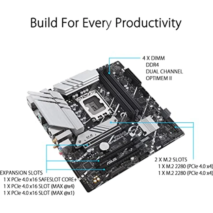 ASUS PRIME B760M-A WIFI D4 Gaming Mainboard Sockel Intel LGA 1700 – Bild 3