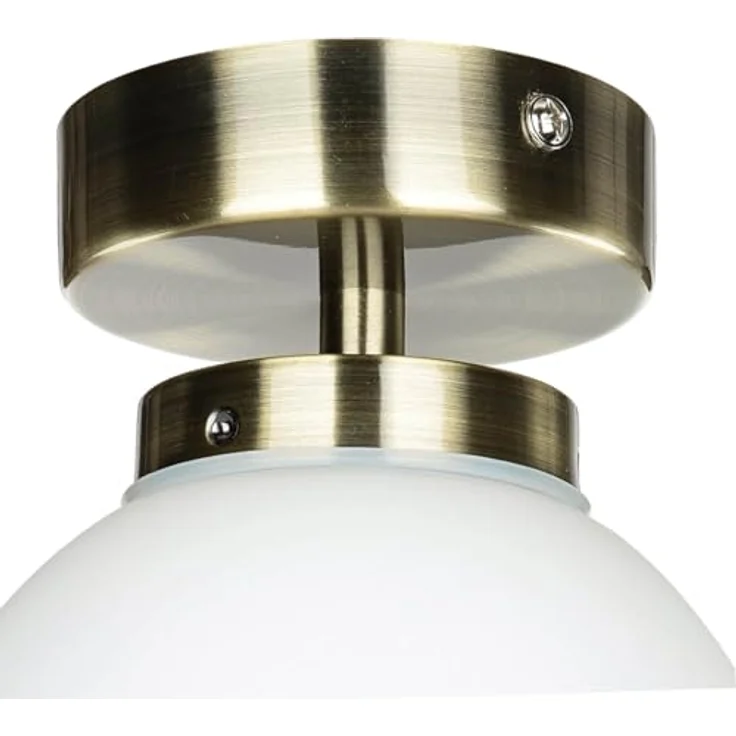 Licht-Erlebnisse Deckenleuchte Bad Kugel Metall Glas in Messing 1x G9 wechselbar Badezimmer Flur Innen Deckenlampe zeitlos Beleuchtung kompakt – Bild 4