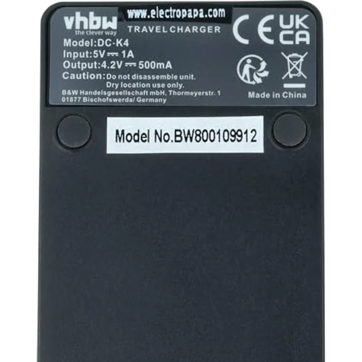 vhbw USB Akkuladegerät kompatibel mit Nokia BL-5C, BL-5CA, BL-5CB Digitalkamera, Camcorder, Action Cam-Akku - Ladeschale – Bild 6