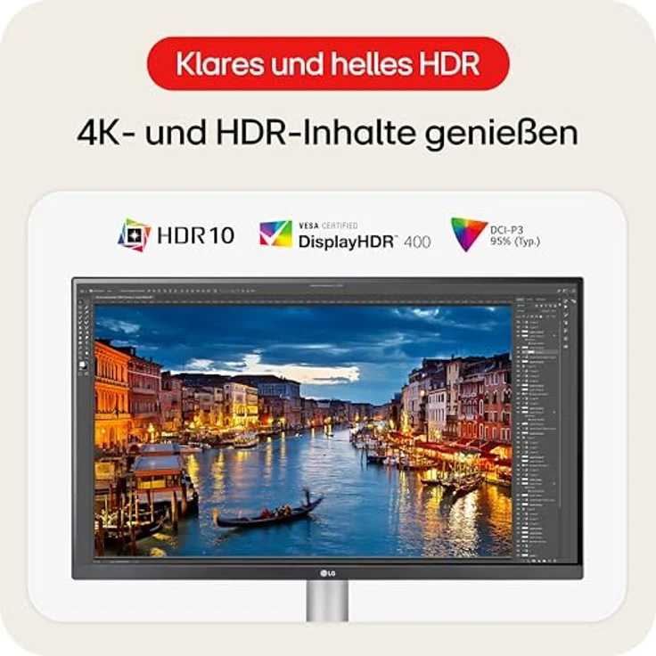 LG 27UP650K-W, 27" IPS Monitor, 3840 x 2160 4K UHD, HDR, 60Hz, 5ms, ergonomisch verstellbar – Bild 3