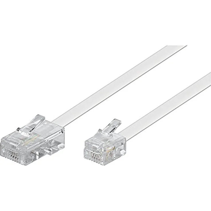 Goobay 93062 Modularanschlusskabel 6 Meter, Weiß RJ45-Stecker (8P4C) auf RJ11-RJ14-Stecker (6P4C) – Bild 2