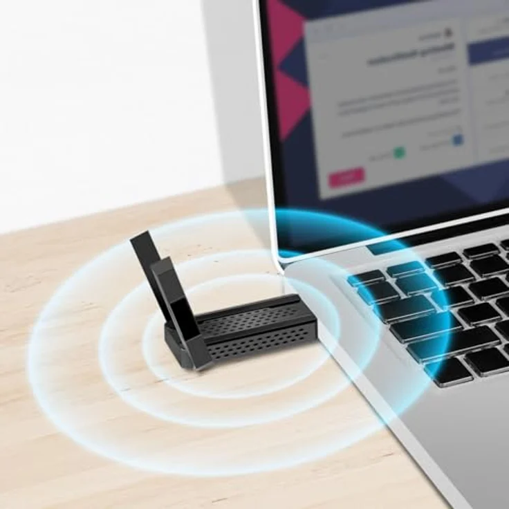 LogiLink WL0250, Wi-Fi 6E USB Adapter mit 5,8 GHz, bis zu 1201 Mbit/s, 4 dBi-Antennen, Hotspot-Funktion, USB 3.0 – Bild 2
