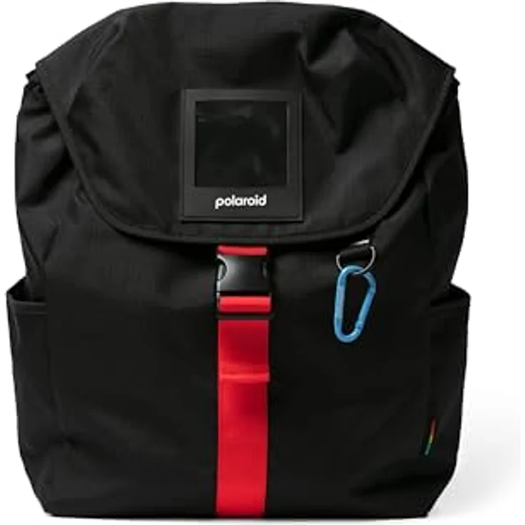 Polaroid Recycled Ripstop Backpack – Black/Multi, Adjustable Straps, Carabiner Clip, 25L Capacity – Bild 2