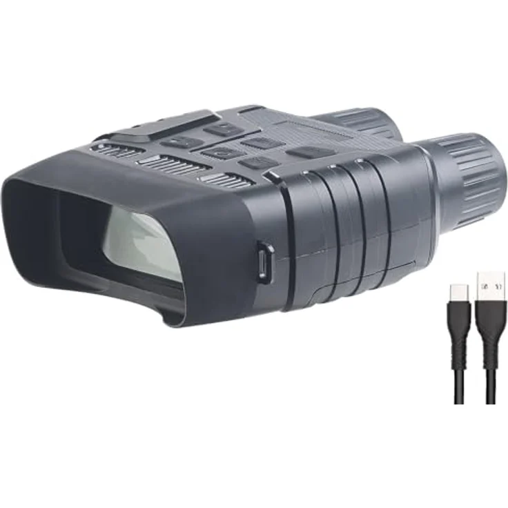 Zavarius Nachtsicht Fernglas DN-800 V2, HD-Videokamera, bis 700 m IR-Sichtweite, mattschwarz – Bild 1