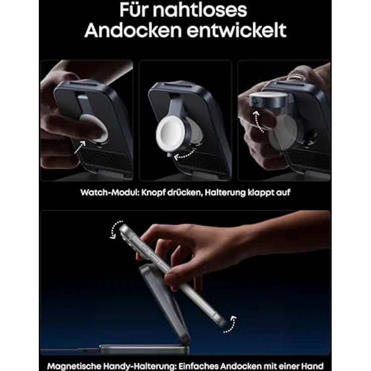 Anker Prime MagGo 3-In-1 Kabelloses Ladegerät, 25W Leistung, schwarz – Bild 8
