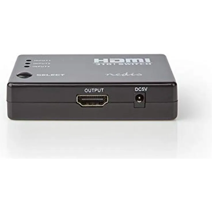 Nedis HDMI ™ Schalter - 3-Port - 4X HDMI™ Ausgang - 1x HDMI™ Ausgang - 1080p - 3.4 Gbps - ABS - Schwarz