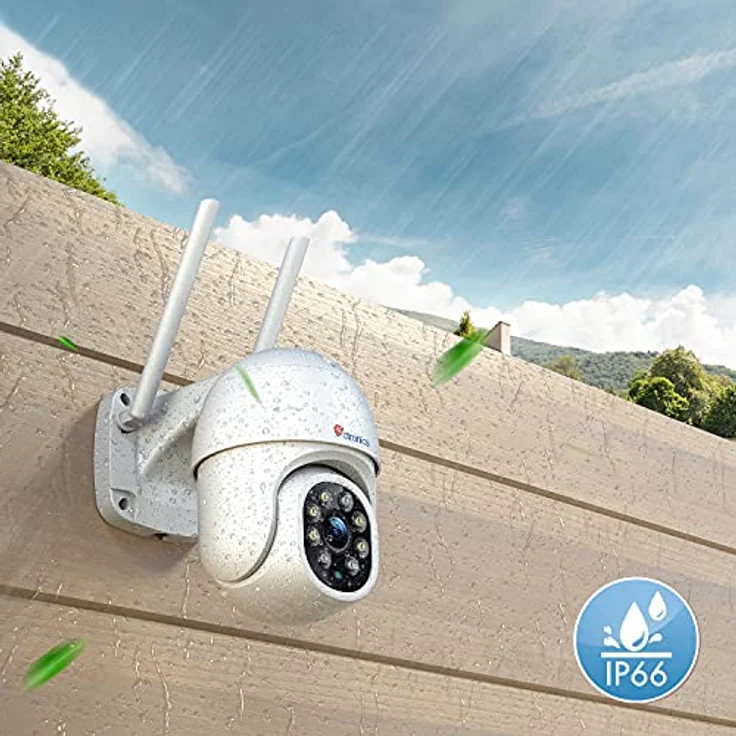 ctronics PTZ Überwachungskamera Aussen,1080P Kabellose IP WLAN Outdoor Kamera mit Automatische Verfolgung, 30m Nachtsicht in Farbe, 2-Wege Audio, IP66 Wasserdicht, Unterstützt 64GB SD-Karten – Bild 5