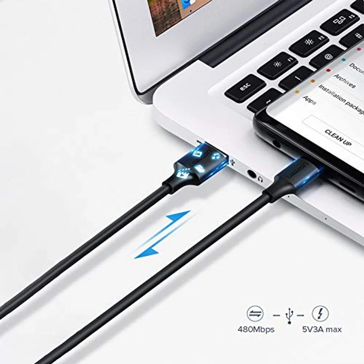 Ugreen USB-Kabel USB Type C Quick Charge Schnellladekabel 3.0 3A 0,25 m schwarz (US287 60114) – Bild 5