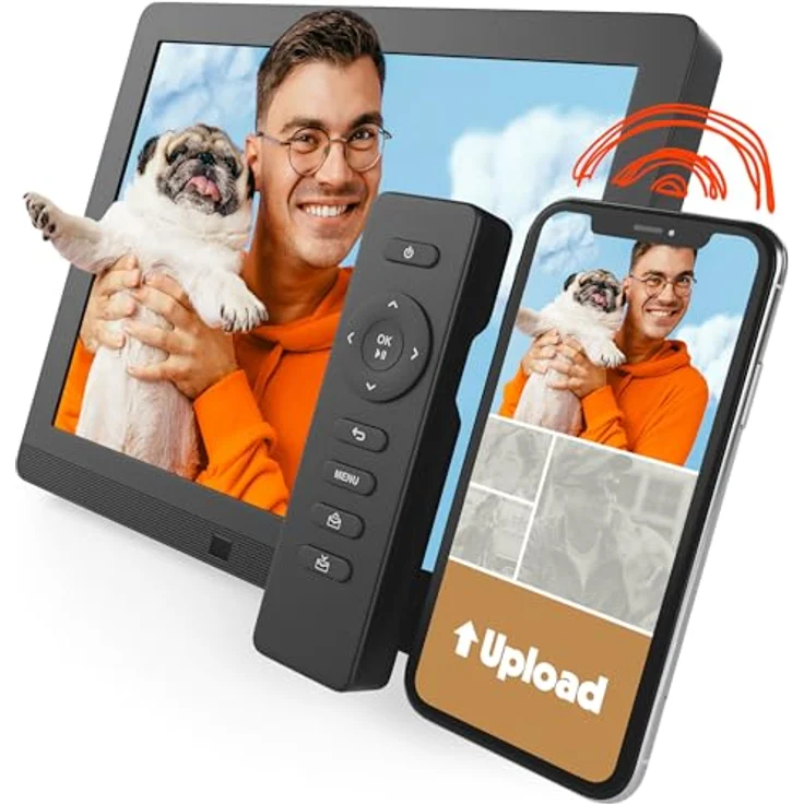 Pix Star - Digitaler Bilderrahmen 10 Zoll mit Bewegungsmelder - WiFi, USB, SD Karte - Mattes, Anti-Reflex Display - 4/3-2 Jahre Garantie – Bild 1
