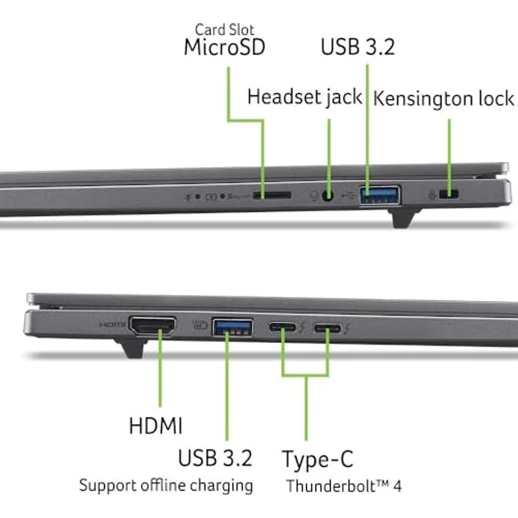 Acer Aspire 16 AI OLED (A16-52M-70AJ) Laptop, 16" WUXGA OLED, Intel Ultra 7-258V, 32GB RAM, 1TB SSD, Windows 11, schwarz – Bild 7