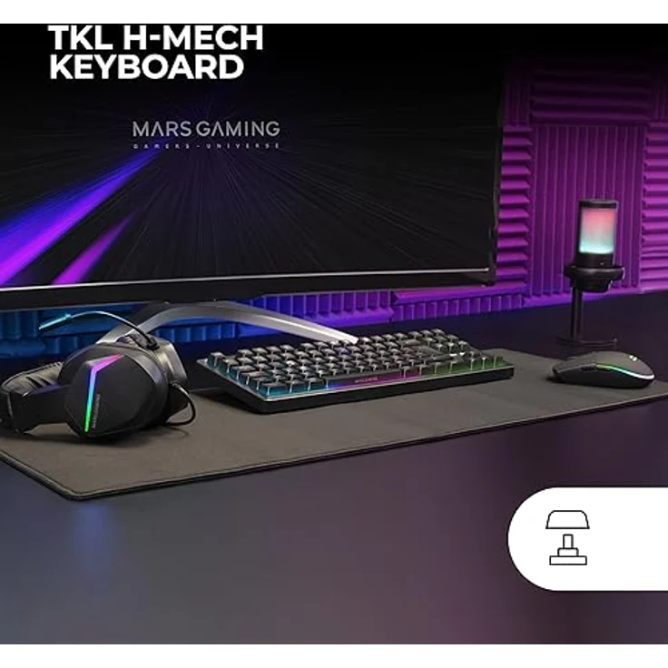 Mars Gaming MCP-RGB3, Gaming-Set mit RGB-Tastatur, RGB-Maus 3200 DPI, Over-Ear-Headset, XXL-Mousepad, Schwarz, Portugiesische Sprache – Bild 3