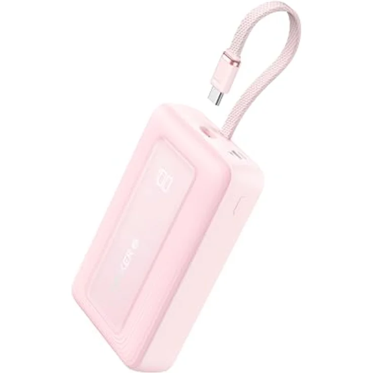 Anker Power Bank, Powerbank 20000mAh 30W mit integriertem USB-C Kabel, High-Speed portables Ladegerät, 1 USB-C, 1 USB-A, Akkupack für iPhone 16/15/15 Pro/15 Pro Max/15 Plus, MacBook, Galaxy - Schwarz – Bild 1