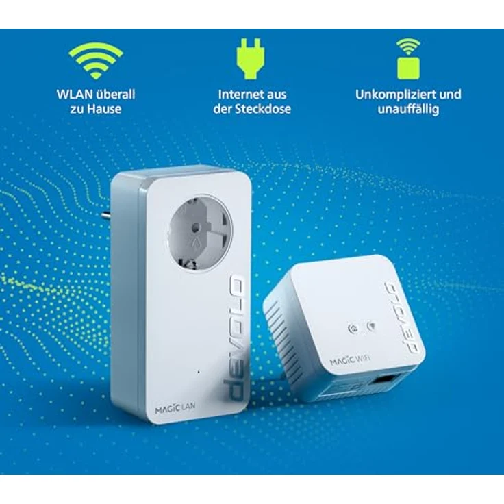 devolo Magic 1 - 1200 WiFi mini Starter Kit dLAN 2.0: Ideal für Home Office und Streaming, Kompaktes Starter Kit für zuverlässiges raumübergreifendes WLAN einfach via Stromleitung – Bild 4