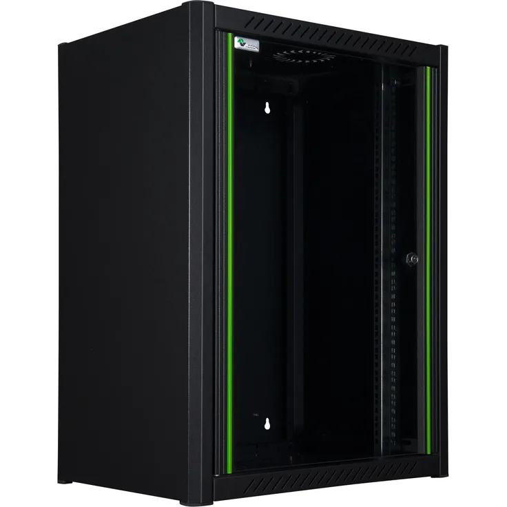 Logon RWM16U45BL Serverschrank, Verbessertes Kabelmanagement, 16U, Schwarz