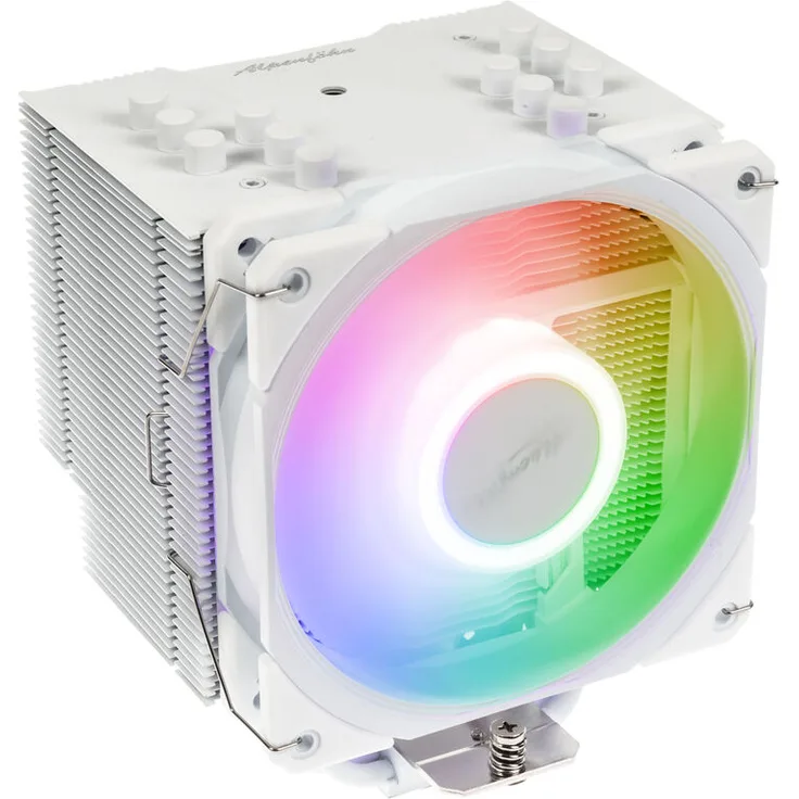 Alpenföhn Brocken 4 ARGB CPU-Kühler - 120mm, weiß - Hohe Kühlleistung bis 230 W TDP, 6 Heatpipes & kompatibel zu allen RAM-Modulen