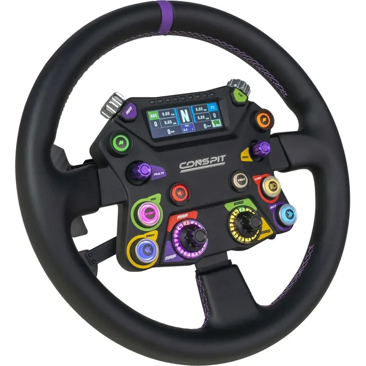 Conspit 310 APEX Lenkrad, Gaming-Lenkrad mit ARGB, 2,99”-Display, Dual-Paddles, schwarz, 310mm