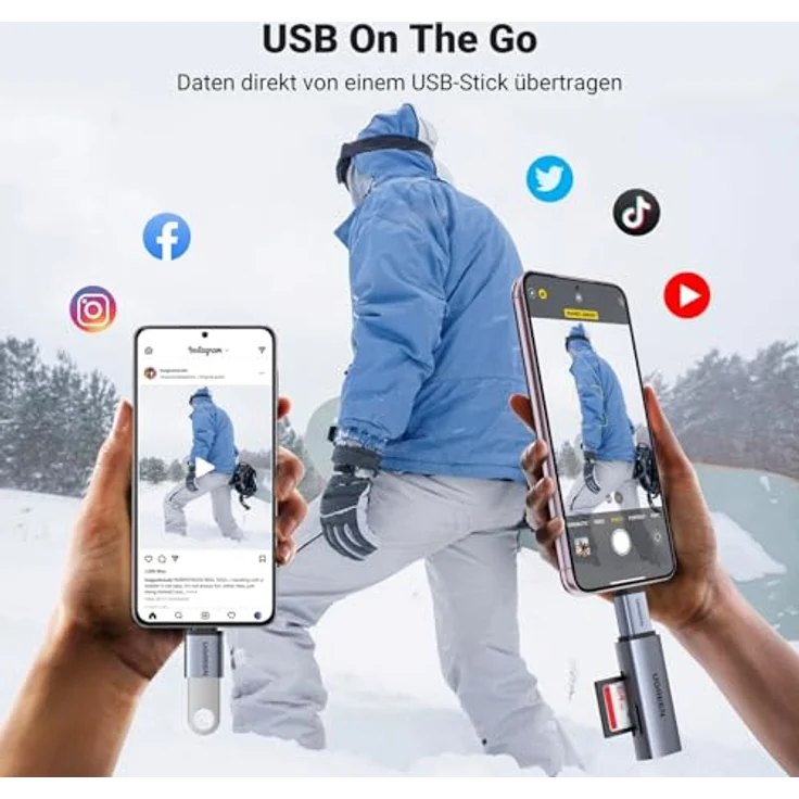 UGREEN USB C auf USB 3.2 Adapter, 10Gbps OTG, 2 Stück, USB C Stecker auf A Buchse, kompatibel mit iPhone 17/16 Series, MacBook Pro/Air, Galaxy Tab S9/S24, grau – Bild 4