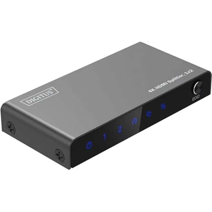 DIGITUS DS-55336 HDMI Splitter 1x2 – UHD 4K/60 Hz, HDR, HDCP 2.2, Deep Color - Schwarz