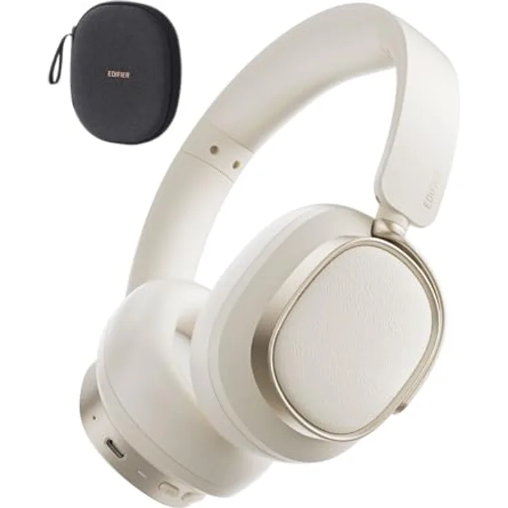 Edifier ES850NB, Kabellose Over-Ear-Kopfhörer mit Geräuschunterdrückung, Hi-Res Audio, 92h Spielzeit, Bluetooth 5.4, KI-Anrufgeräuschreduzierung – Elfenbein