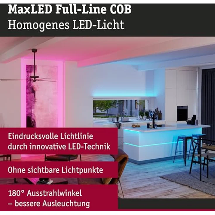 Paulmann 71198 MaxLED 500 LED Strip RGBW 3m 18W 530lm, 896 LEDs, 36VA, beeindruckende Beleuchtung, flexible Erweiterungsoptionen, Tunable-White Funktion – Bild 2