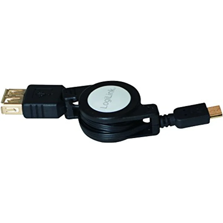 LogiLink Ausziehbares (einrollbares) USB 2.0 OTG (On-The-Go) Adapter für schnelle Datenübertragung zum und vom Smartphone, 75cm – Bild 3