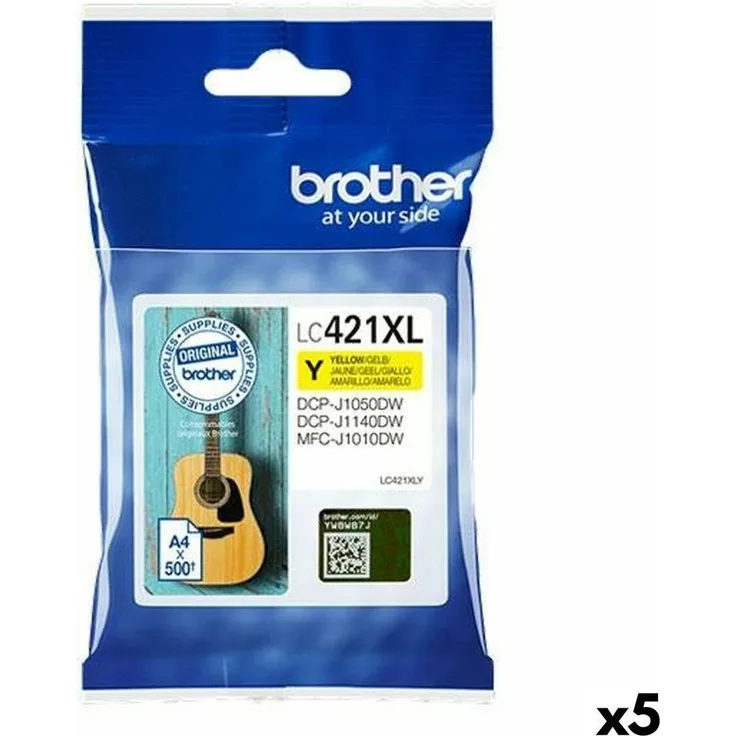 Brother LC-421XLY, Tintenpatrone Gelb (Y) mit 500 Seiten Reichweite und 5,9 ml Inhalt für Tintenstrahldrucker