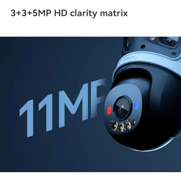 Imou Cruiser Triple, PTZ WLAN Überwachungskamera mit 11MP, 3 Objektiven, Personen- und Fahrzeugerkennung, Nachverfolgung, Rot-Blau Warnungslicht, 2-Wege-Audio, Wi-Fi 6 – Bild 10