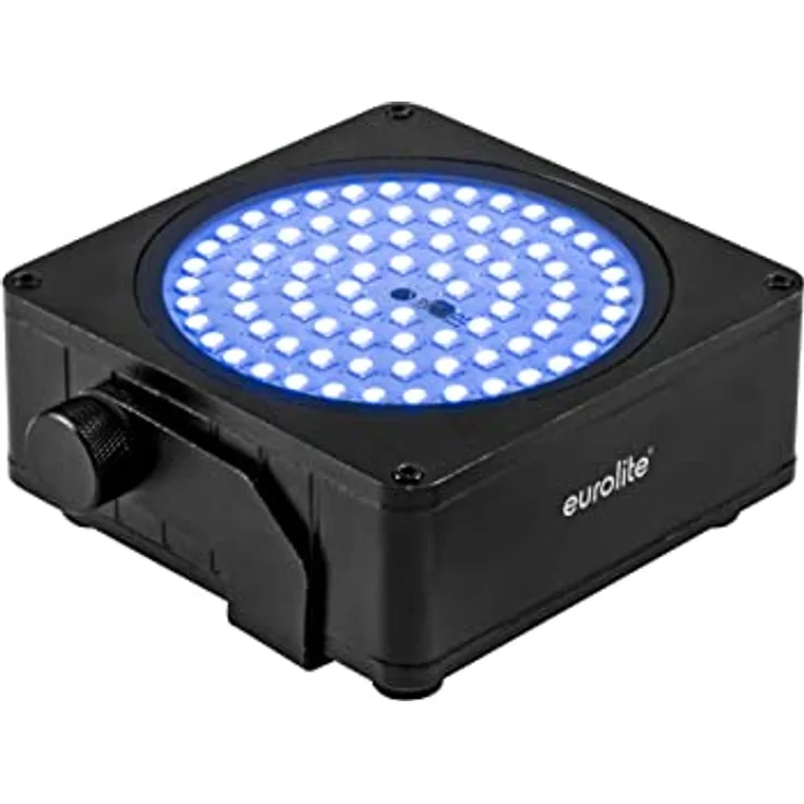 EUROLITE AKKU IP Flat Light SMD sw | Flacher IP65-Scheinwerfer mit 81 x RGBW-SMD-LED, QuickDMX-Transceiver und IR-Fernbedienung