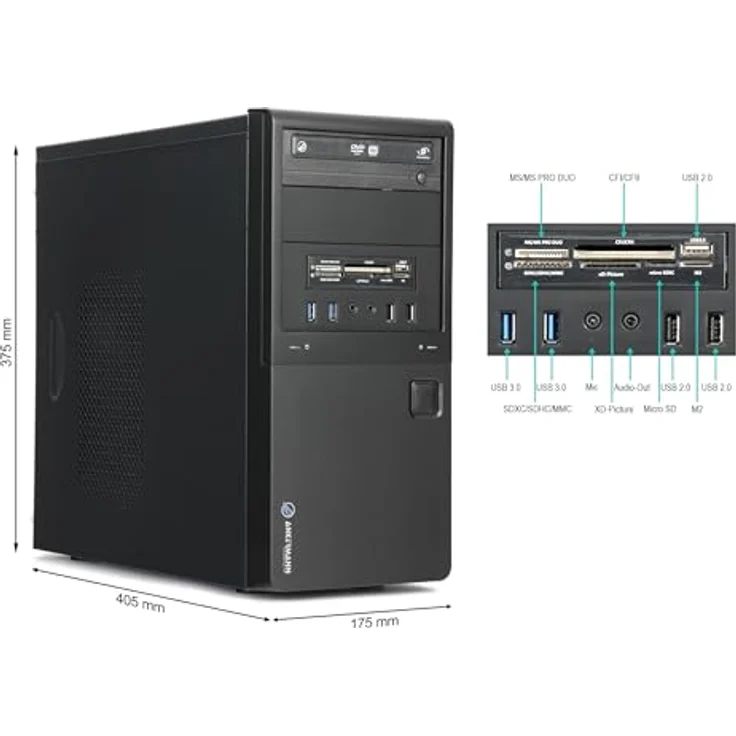 Ankermann Ankermann Linux Pro GT, Desktop-PC mit Intel Core i5-6500, Nvidia GeForce GT 710 4GB, 16GB RAM, 1TB SSD, Zorin OS und WLAN – Bild 3