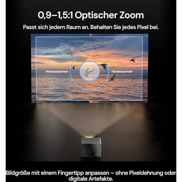 Valerion VisionMaster Pro2 Triple Laser 4K Beamer, 3000 ISO Lumen, HDR10+, Dolby Vision, 15000:1 Kontrast, 4 ms Gaming, 128 GB RAM, Google TV – Bild 4